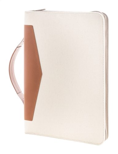 Carbasa Zip újrahasznosított vászon iratmappa, bézs