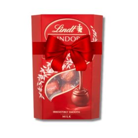   Lindt Lindor tejcsokoládé praliné (200g) – díszszalaggal, logózható kártyával