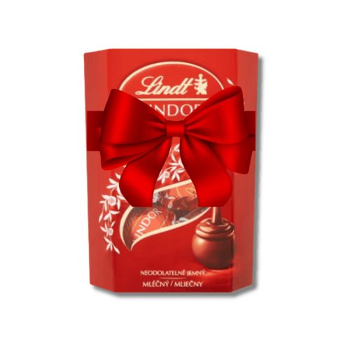 Lindt Lindor tejcsokoládé praliné (50g) – díszszalaggal, logózható kártyával
