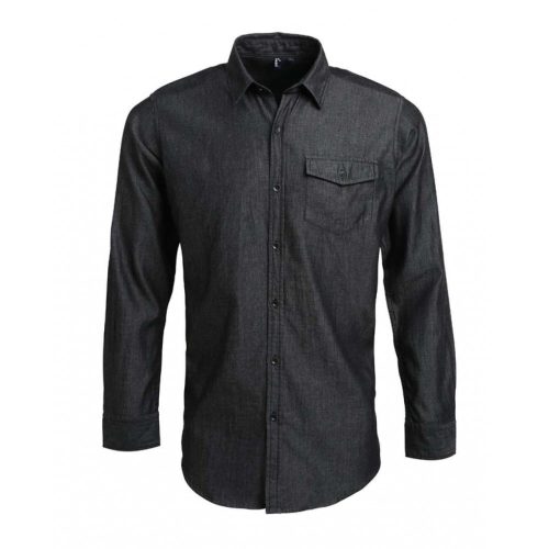 Premier férfi farmer ing, Black Denim, S