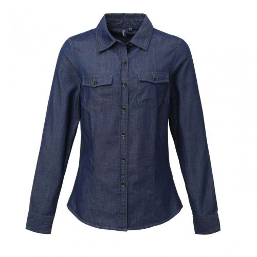 Premier női farmer ing, Indigo Denim, 3XL
