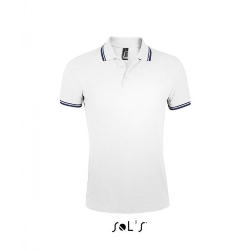 Sols Pasadena férfi piképóló, White/Navy, L