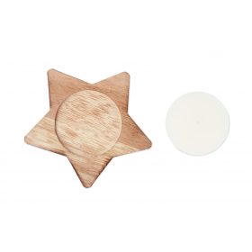 LOTUS Gyertya csillag fa talpon, fa