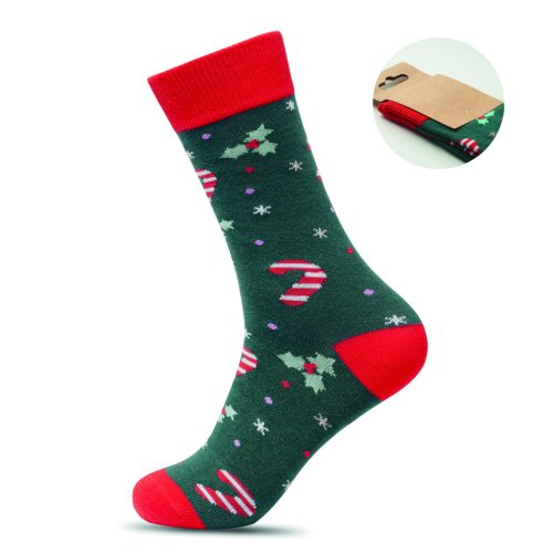 SOC LARGE Karácsonyi zokni L méret, zöld