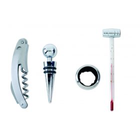 PREMIUM Boros készlet fadobozban, fakó ezüst