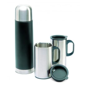 ISOSET Termosz 2 bögrével, fekete