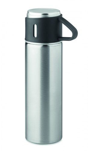 TONIA Duplafalú termoszpalack 420 ml, fakó ezüst