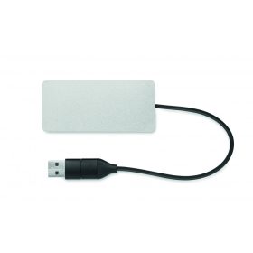 HUB-C 3 portos USB hub, 20 cm kábel, fakó ezüst