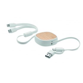 TOGOBAM Visszahúzható USB töltőkábel, fehér