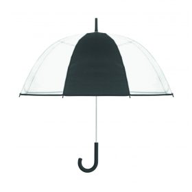   GOTA ⌀102cm/23″ átlátszó esernyő, hajlított markolat., fekete