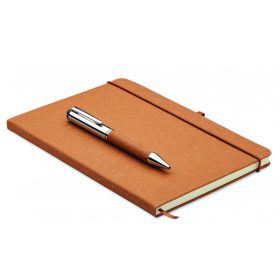 ELEGANOTE Újrahaszn. bőr notesz szett, fa