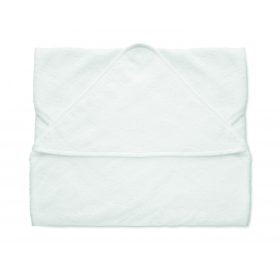 HUGME Pamut kapucnis babatörölköző, fehér