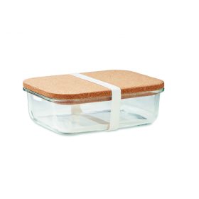 CANOA Üveg ételdoboz parafa fedéllel, fa