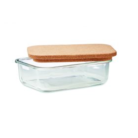 CANOA Üveg ételdoboz parafa fedéllel, fa