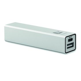 POWERALUC 2600 mAh powerbank akkumulátor, fakó ezüst