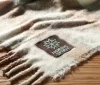 QUET Kockás mohair-PES takaró, bézs