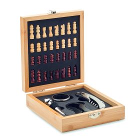 CHESSET Sakktábla boros készlet