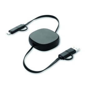 LINEA 60W visszahúzható töltőkábel, fekete