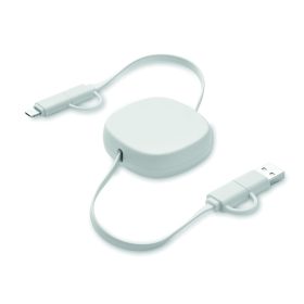 LINEA 60W visszahúzható töltőkábel, fehér