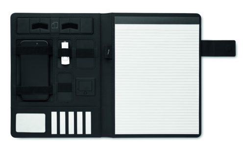 BURGUS A4 mappa vez. nélk. töltővel, fekete