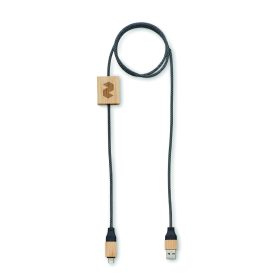 CABOO 60W-os töltőkábel, fa