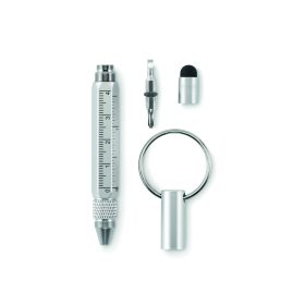 TWEN Kulcstartó csavarzáras tollal, fakó ezüst