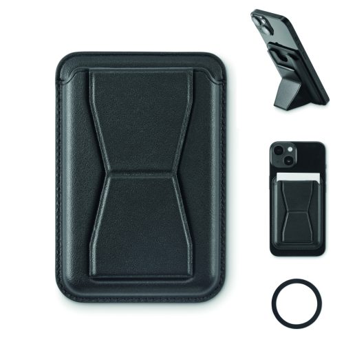 LEAMAG Mágneses PU kártyatartó, fekete