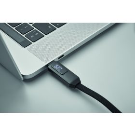 KEYSTO 60W töltőkábel kulcstartó, fekete