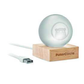 LIGHT LED üveggömb, fa