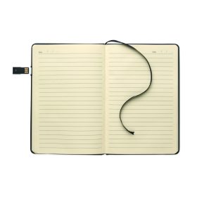 USBNOTE A5 notesz, integrált pendrive, fekete