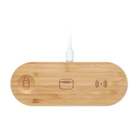 RECPAD 3 az 1-ben 15W vez.nélk. töltő, fa