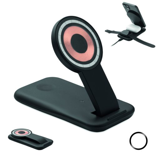 PENDOLESS 3 az 1-ben vez. n. töltő 15W, fekete