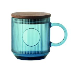 VITRIO MUG Bordázott üveg bögre 300 ml, áttetsző kék