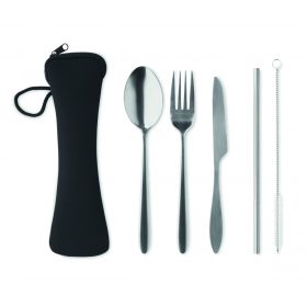 5 SERVICE Rozsdamentes acél evőeszköz, fekete