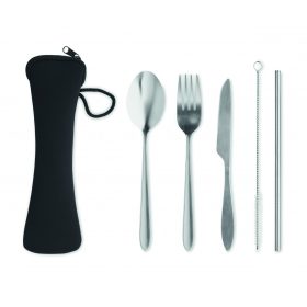 5 SERVICE Rozsdamentes acél evőeszköz, fekete