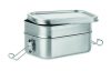 DOUBLE CHAN Acél uzsonnásdoboz, fakó ezüst