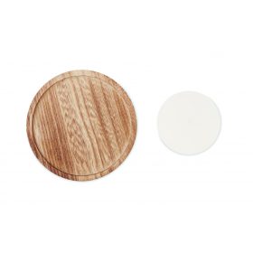 PENTAS Gyertya kerek fa talpon, fa