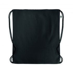 YUKI COLOUR Biopamut húzózsinóros táska, fekete