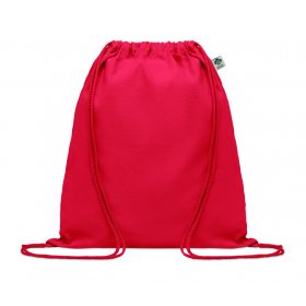 YUKI COLOUR Biopamut húzózsinóros táska, piros