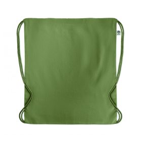 YUKI COLOUR Biopamut húzózsinóros táska, zöld