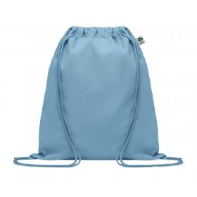 YUKI COLOUR Biopamut húzózsinóros táska, babakék