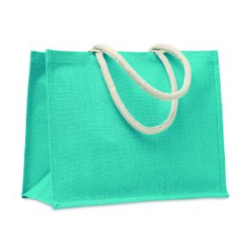 AURA Juta táska pamut fülekkel, türkiz