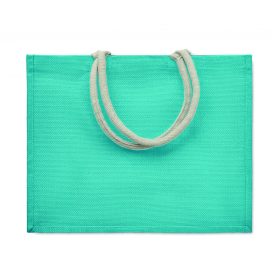 AURA Juta táska pamut fülekkel, türkiz