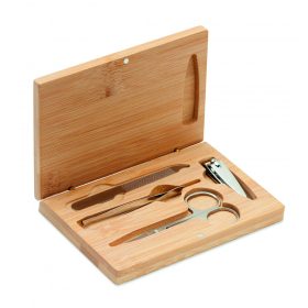 SEWA Manikűrkészlet bambusz tokban, fa