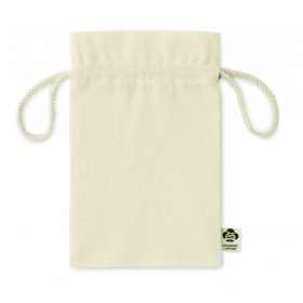 AMBER SMALL Kis biopamut ajándéktasak, bézs