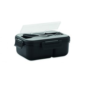 MAKAN PP ebéddoboz evőeszközökkel, fekete