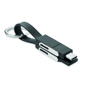 KEY C Kulcstartó 4 az 1-ben kábellel, fekete