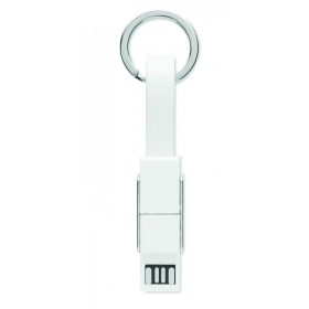 KEY C Kulcstartó 4 az 1-ben kábellel, fehér