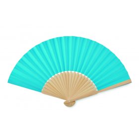 FANNY PAPER Bambusz legyező, türkiz