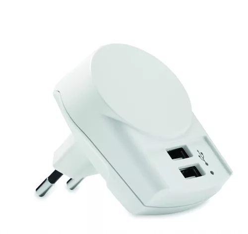 EURO USB CHARGER 2XA Skross Európa USB töltő (2xA) 12W, fehér